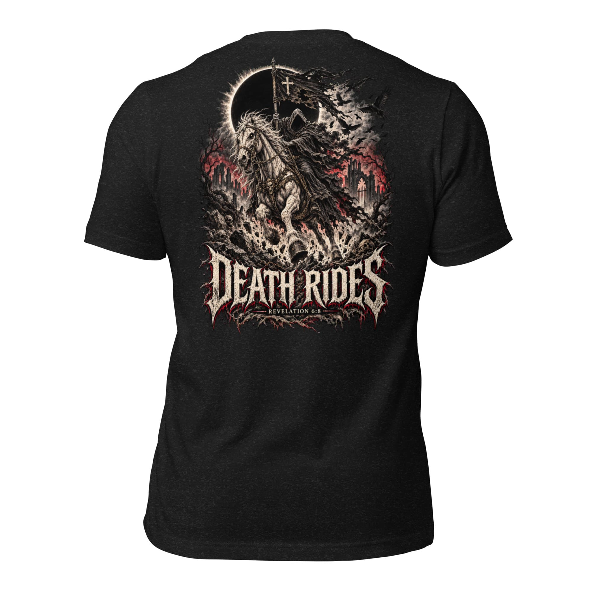 Death Rides T-Shirt, Black Heather