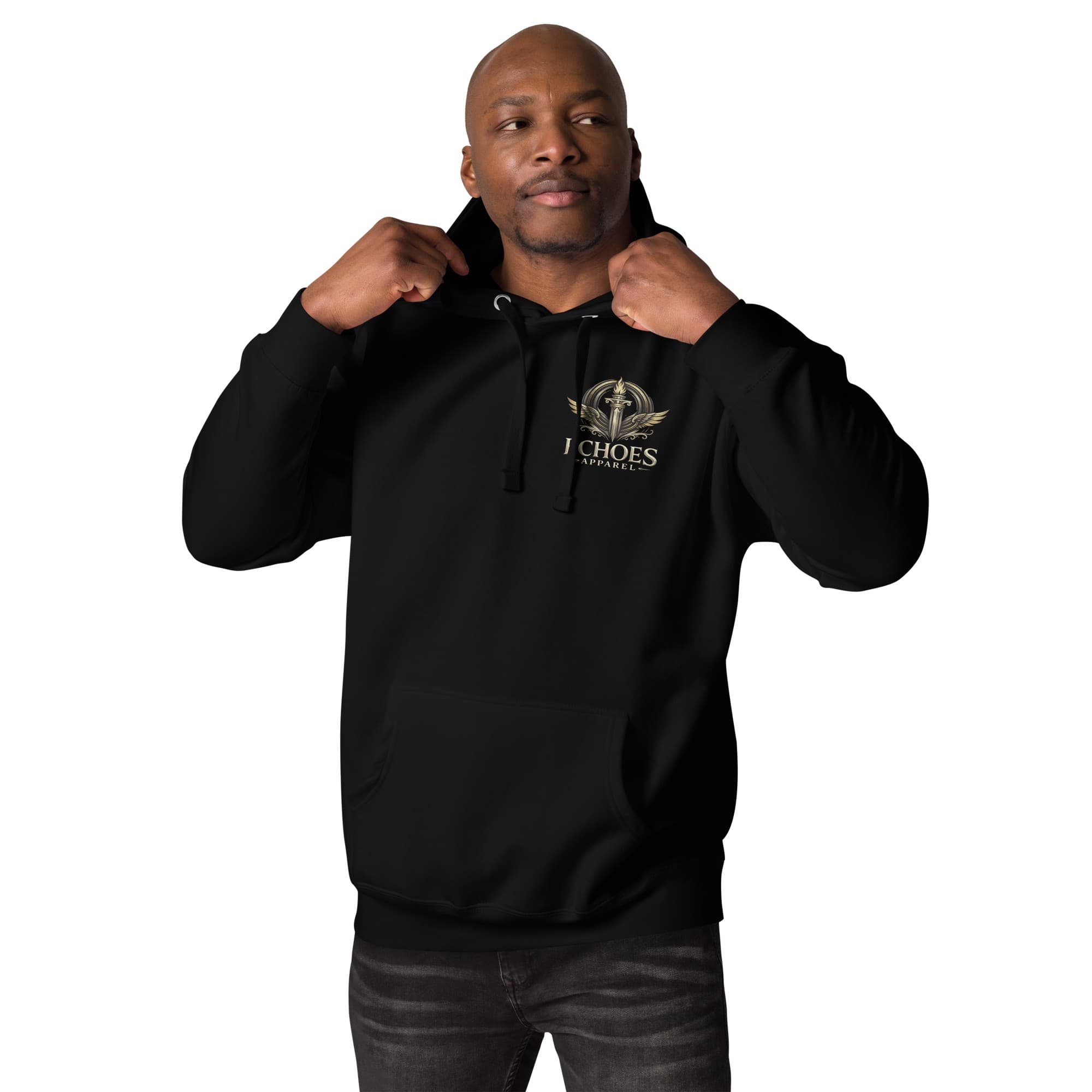 Fear No Evil Hoodie, Black, Front, worn