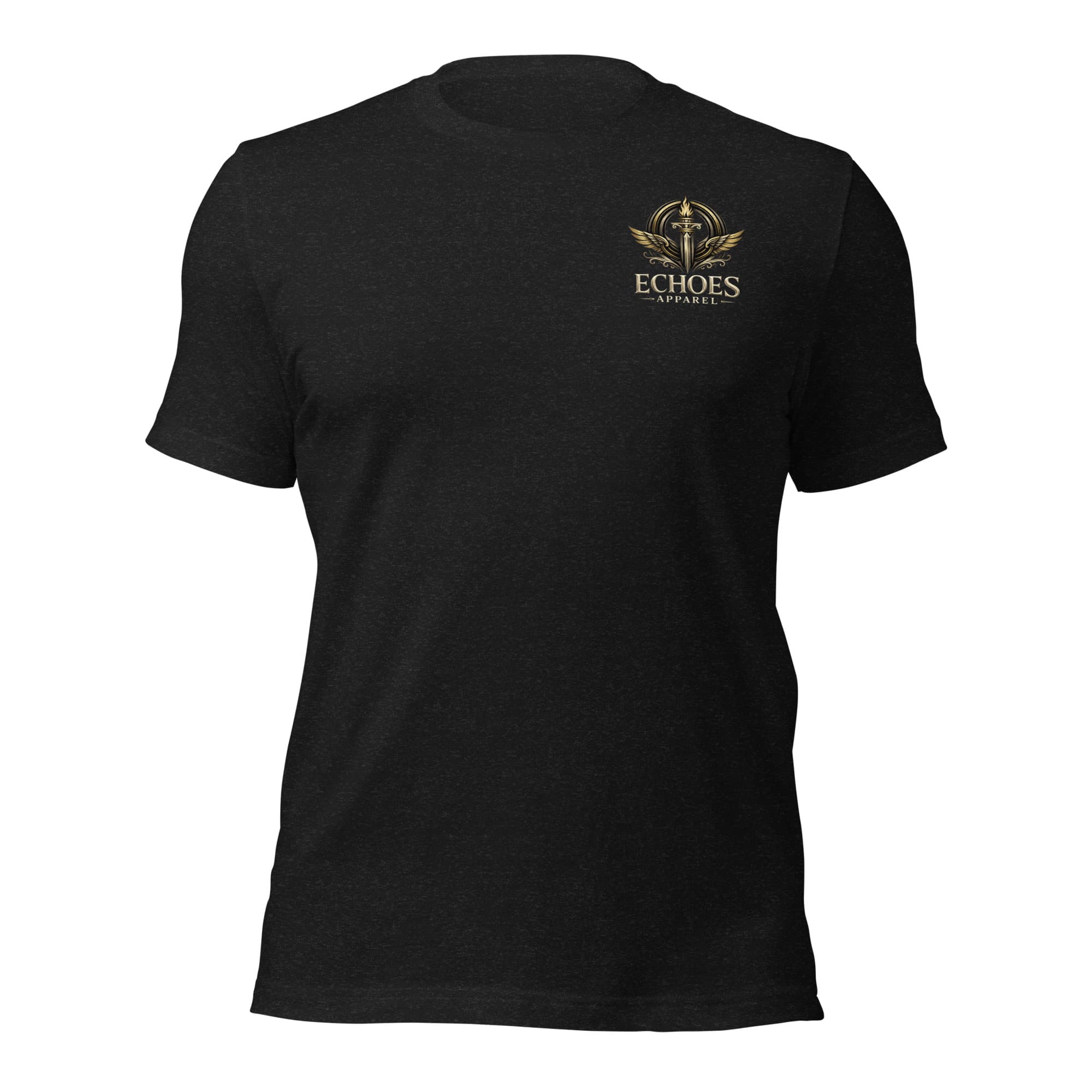 Fed in the Wilderness T-Shirt, Black Heather, Front