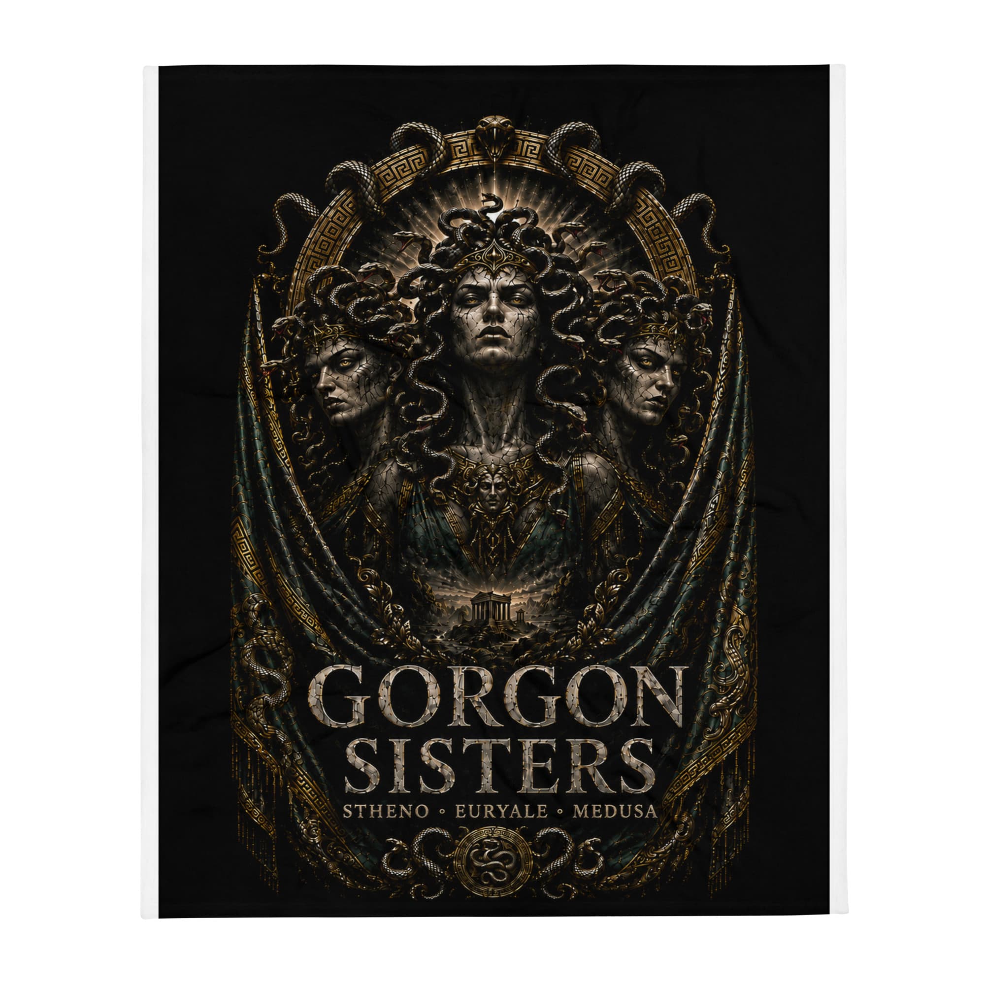 Gorgon Sisters Throw Blanket, Natural